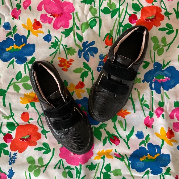 Zara women’s faux pebble leather // elastic slip-ons sneakers // women’s 7.5 - Picture 1 of 3